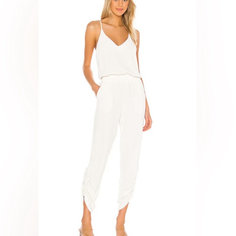 Amanda Uprichard White Spaghetti Strap Jumpsuit